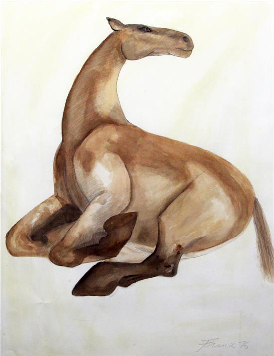 § Dame Elisabeth Frink R.A. (1930-1993) Seated Horse, 28 x 22in.